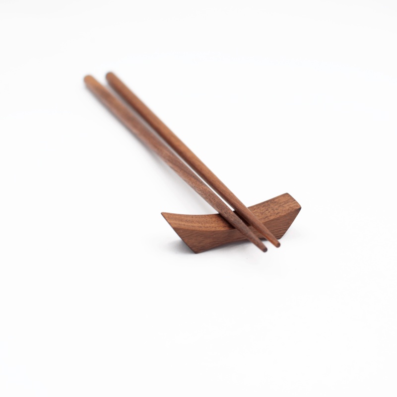 9″ Walnut Chopsticks and Rest Set