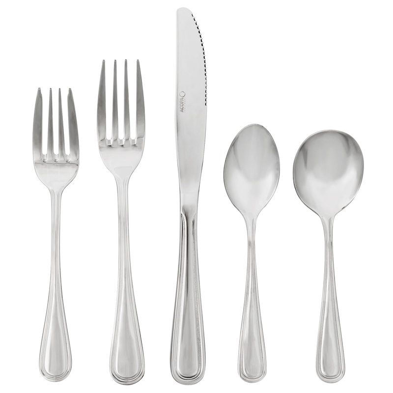 Acopa Edgeworth Stainless Steel Extra Heavy Weight Flatware Set with Service for 12