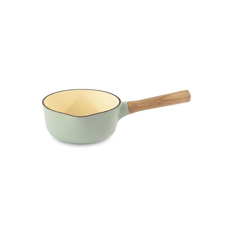 BergHOFF Ron 7″ Saucepan 1.8Qt., Green,  Enameled Cast Iron, Wood Handle