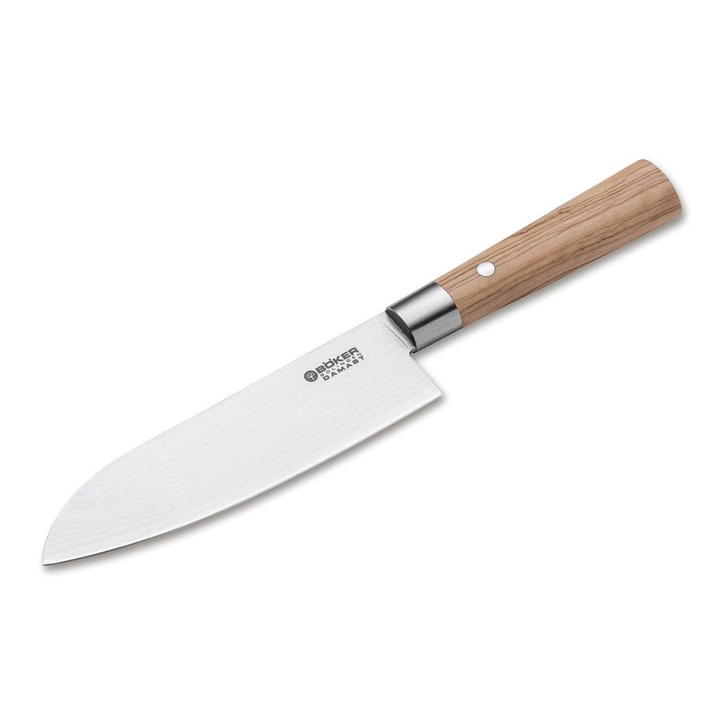 Boker Damascus Olive 6.8″ Santoku Knife