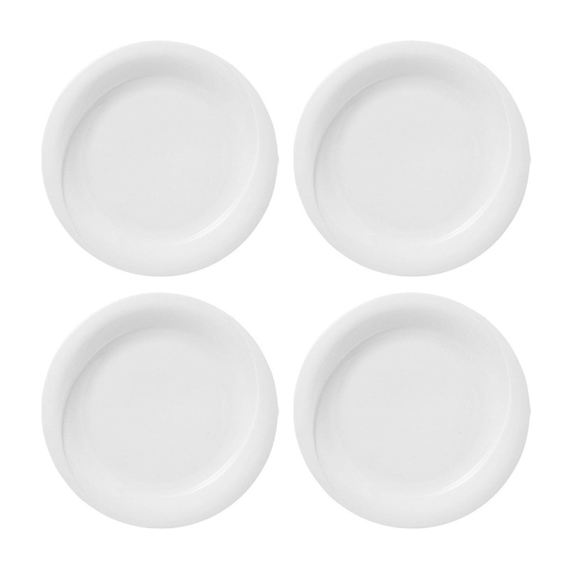 Porcelain X-tanbul dia.6.75″ Round White Porcelain Plate (Set of 4)