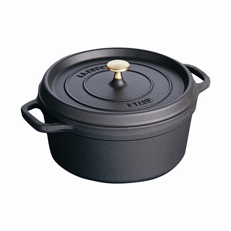 Staub 4 Qt. Round Cocotte – Matte Black