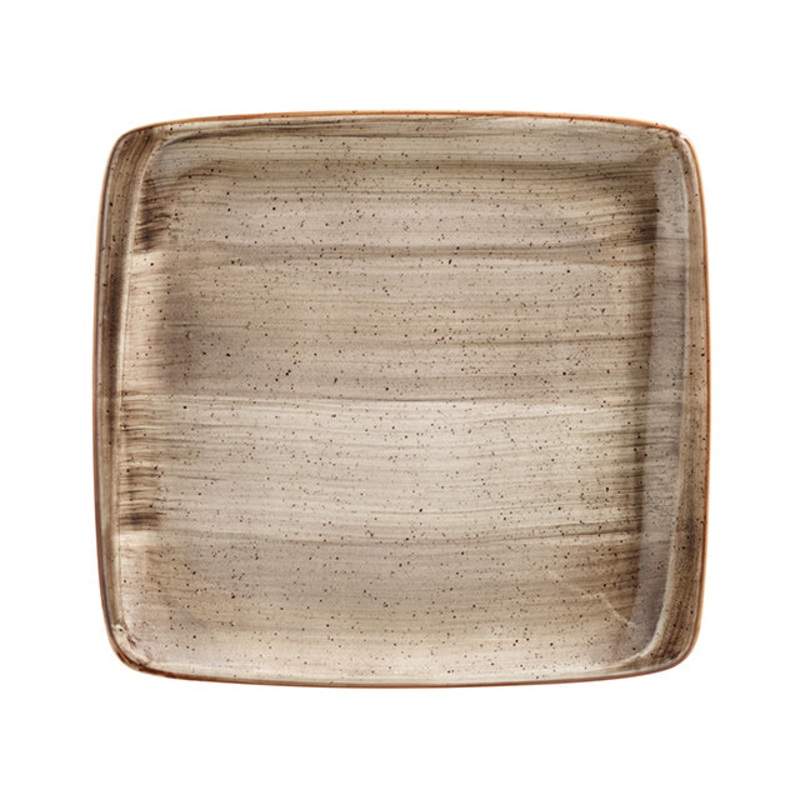 Terrain 12.75″ x 12″ x h:0.75″ Square Brown Porcelain Platter