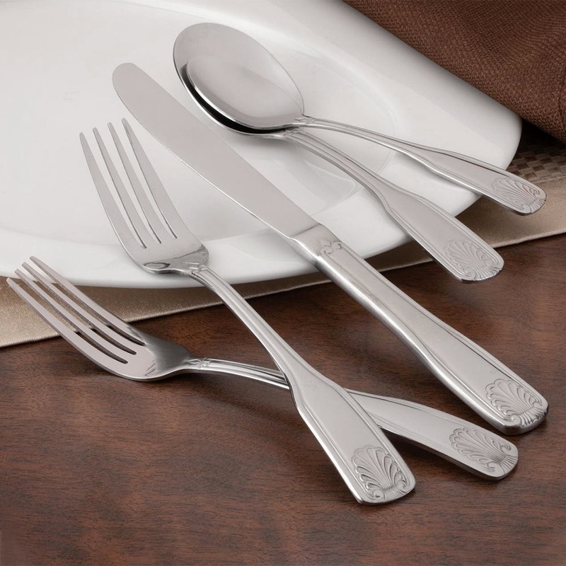 Walco 28051 FanFare 8″ 18/0 Stainless Steel Heavy Weight European Fork – 12/Pack