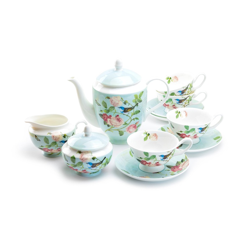 Blue Jay Bone China Tea Set