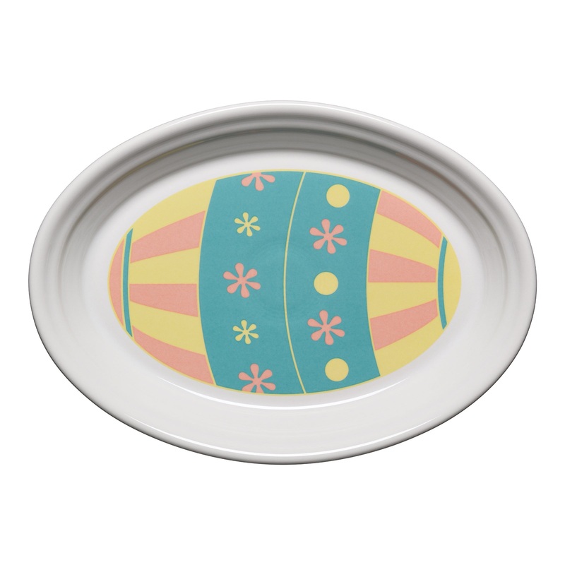 Easter Egg Turquoise 9 5/8 Inch Small Oval Serving Platter