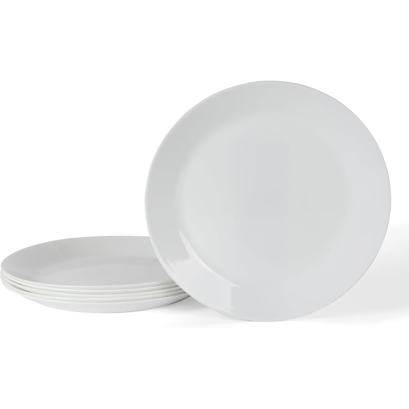 Martha Stewart Opalton 6 Piece 10 Inch Chip and Break Resistant Dinner Plates