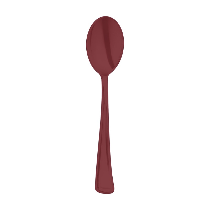 Red Disposable Plastic Party Spoons