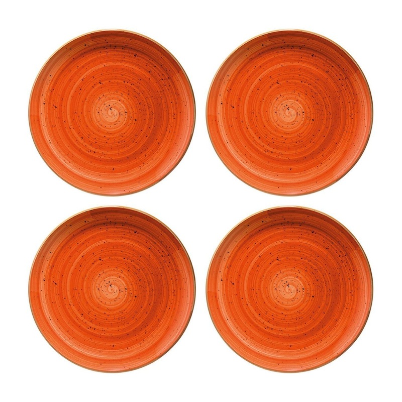 Terracota dia.7.5″ Round Terracotta Porcelain Plate (Set of 4)