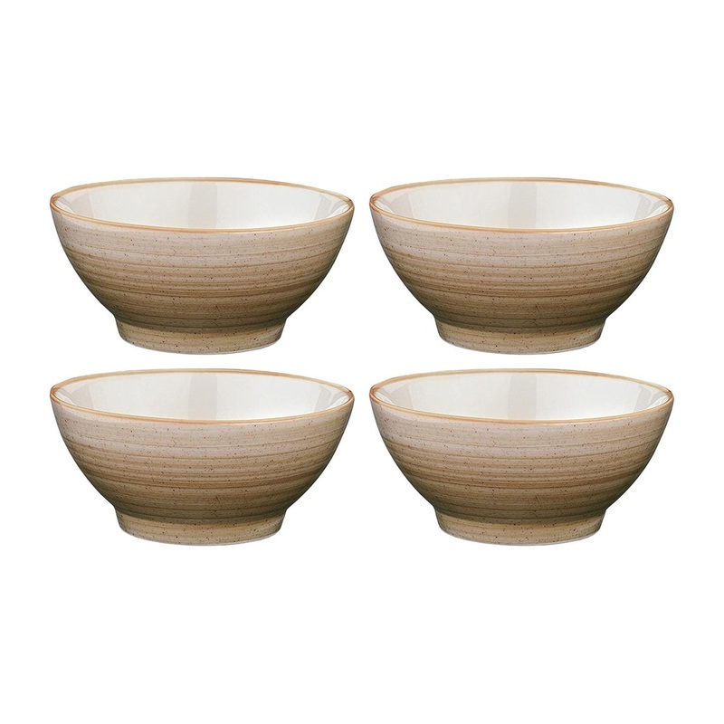 Terrain dia.5.5″ h:2.75″ 15 oz. Round Brown Porcelain Bowl (Set of 4)