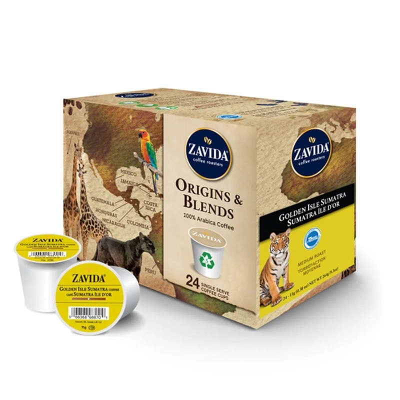 Zavida Golden Isle Sumatra Single-Serve Coffee Pods (Case of 96)