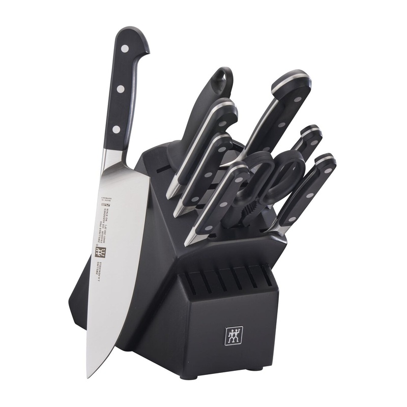 Zwilling Pro Stainless Steel 10-Piece Knife Block Set, Black