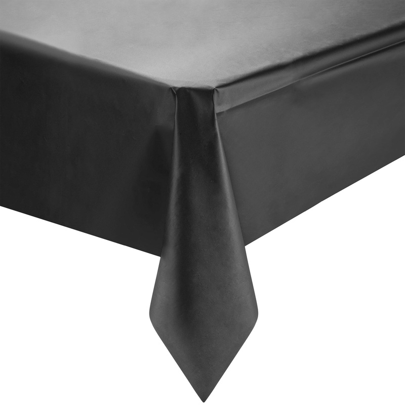 Black Rectangular Disposable Plastic Tablecloths (54″ x 108″)