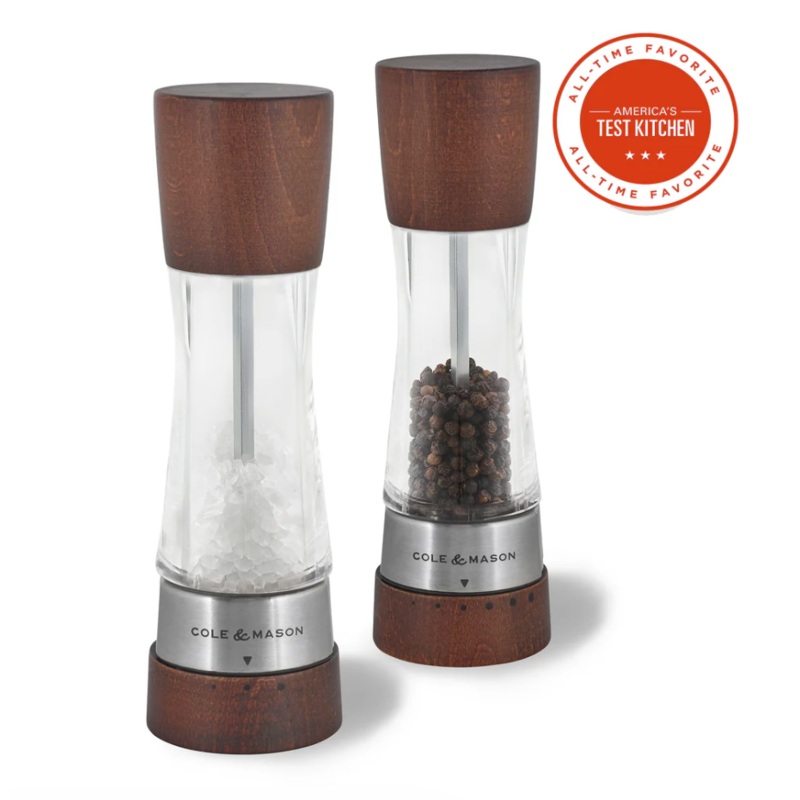 Derwent Salt & Pepper Mill Gift Set, Forest Wood