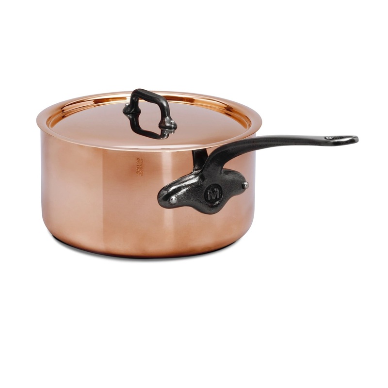 Mauviel M’150 Ci Saucepan With Cast Iron Handle and Lid, 7 Inch