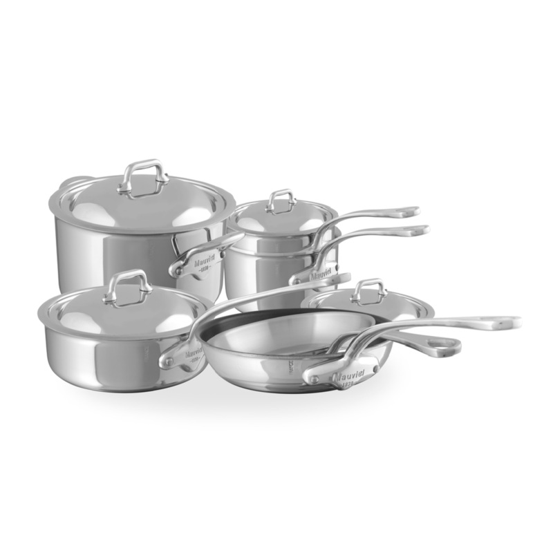 Mauviel M’COOK 5-Ply 10-Piece Cookware Set With Cast Stainless Steel Handles