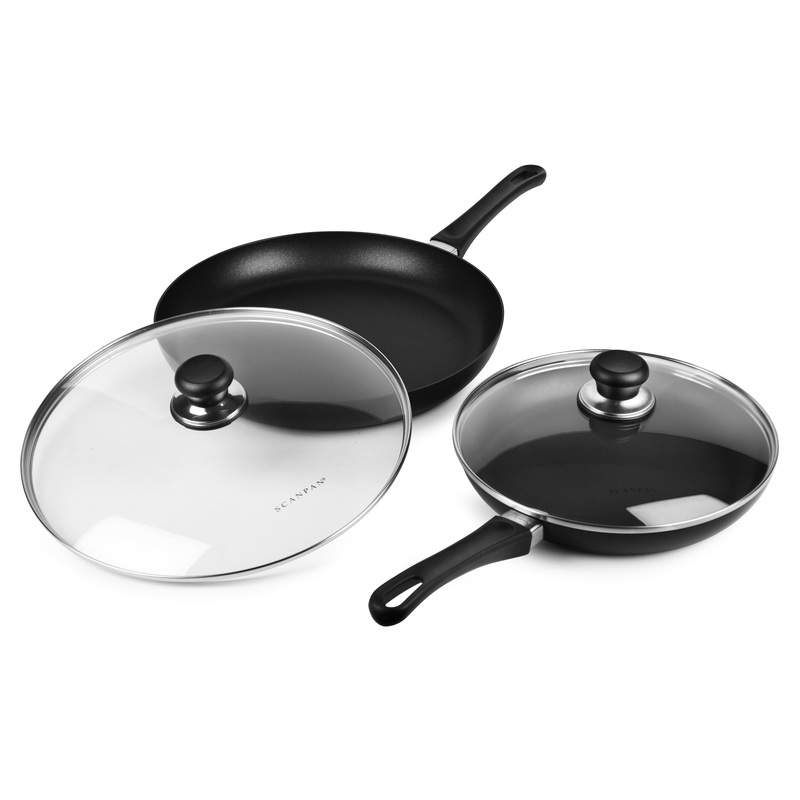 Scanpan Classic 10.25 & 12.5″ Nonstick Fry Pan Set with Lids