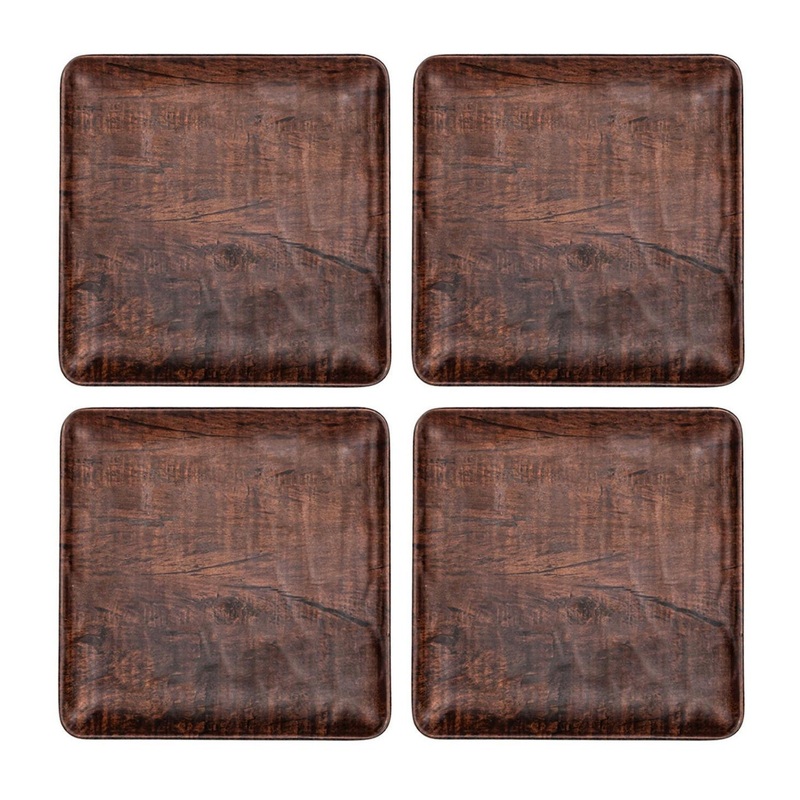 Turgla Composite 7″ x 7″ Square Brown Composite Plate (Set of 4)
