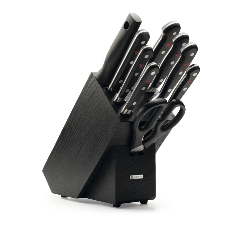 Wusthof Classic – 10 Pc. Knife Block Set, Black Ash Wood