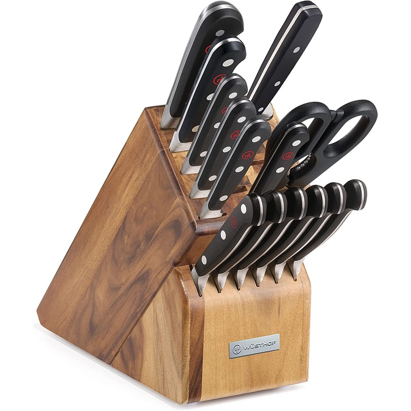 Wusthof Classic – 15 Pc. Knife Block Set, Acacia