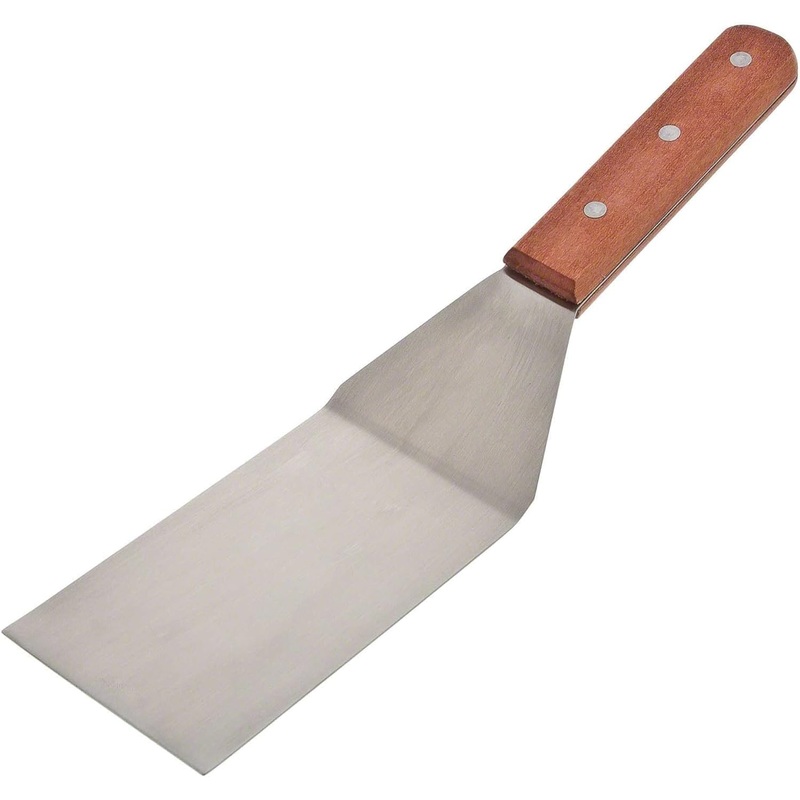 7-1/2″ x 3 Stainless Steel Straight Blade Turner Spatula with Wooden Handle- Spatula Hamburger Turner Scraper Pancake Flipper Great for BBQ Grill Flat Top Griddle Commercial Grade