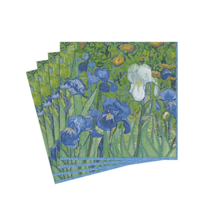 Caspari Van Gogh Irises Paper Cocktail Napkins – 20 Per Package