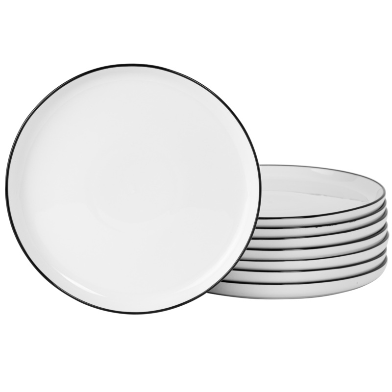 Gibson Home Oslo 8-Piece Porcelain 10.5″ Dinner Plate Set