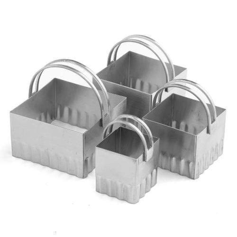 RSVP Endurance Square Ribbed Biscuit Cutter Set