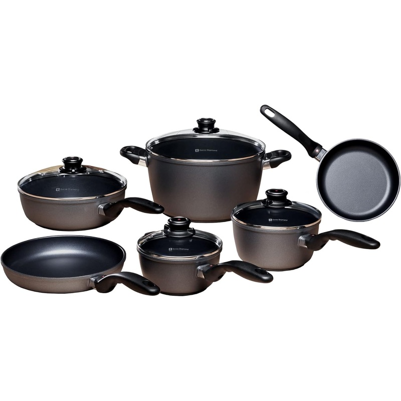 Swiss Diamond – 10 Pc. HD Nonstick Induction Cookware Set