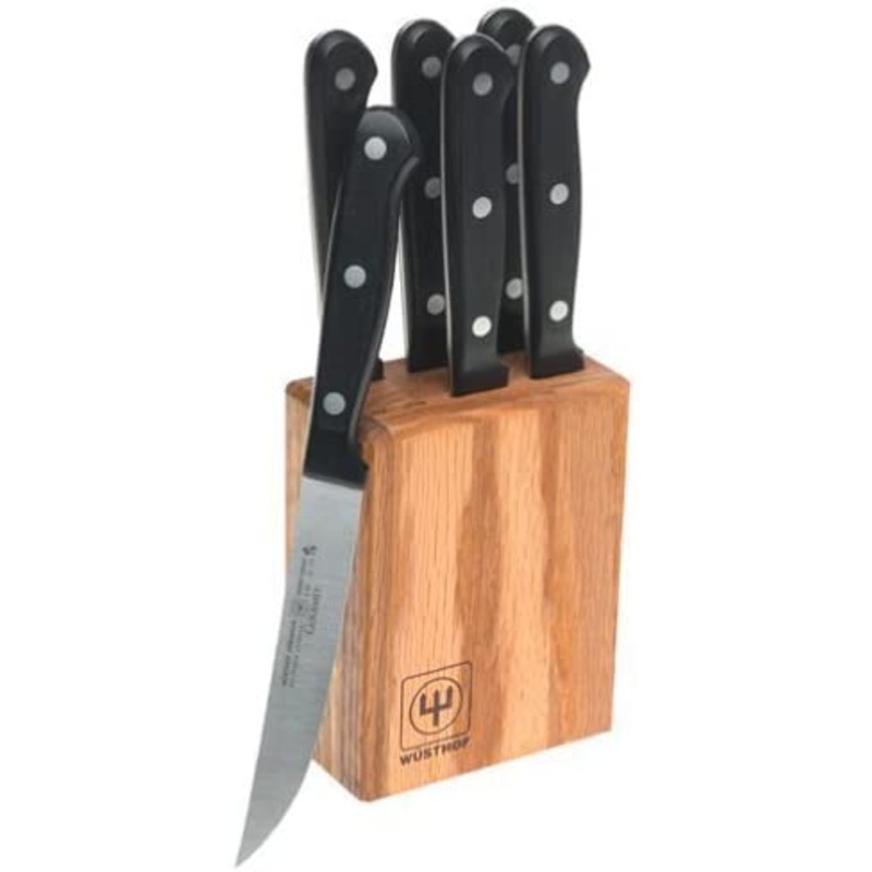 Wusthof Gourmet – 7 Pc. Steak Knife Block Set- Personalized Engraving Available