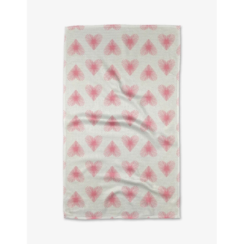 Geometry Life Line Hearts Tea Towel