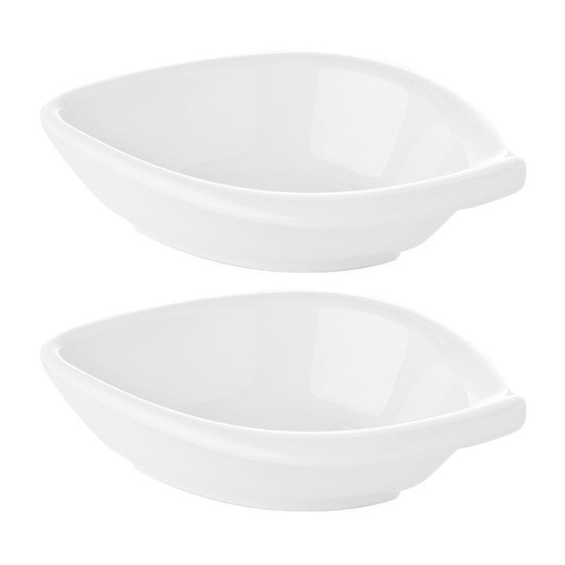 Porcelain Hawaii 9.5″ x 7.5″ x h:1.5″ 14 oz. Oval White Porcelain Deep Plate (Set of 2)