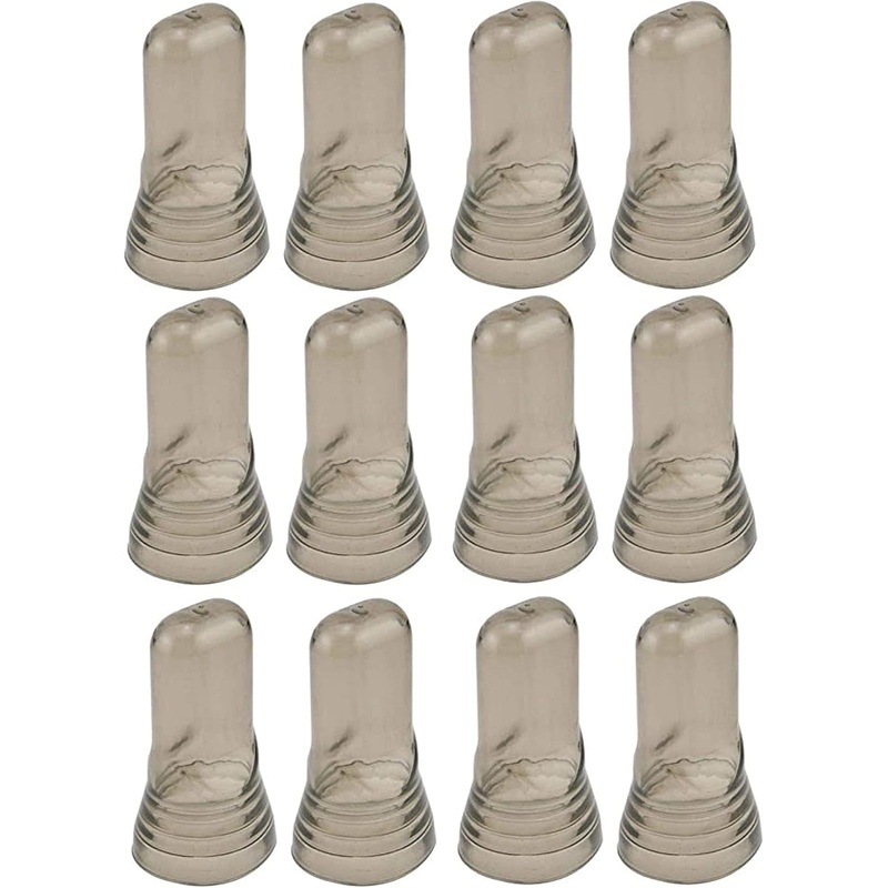 Universal Liquor Pourer Cover Smoky-Clear Color PolyVinyl Chloride Set of 12- Pourer Cap Liquor Bottle Pourer Cover Dispenser Spout Dust Covers Bottle Pour Spout Cover