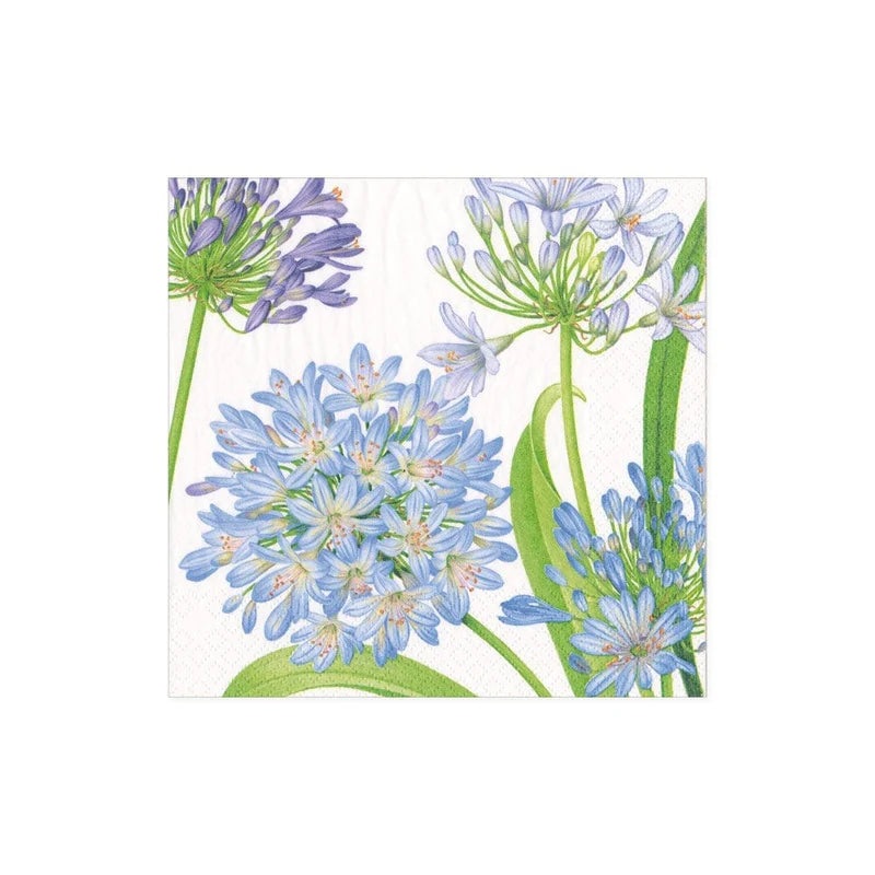 Caspari Agapanthus Garden Paper Cocktail Napkins – 20 Per Package
