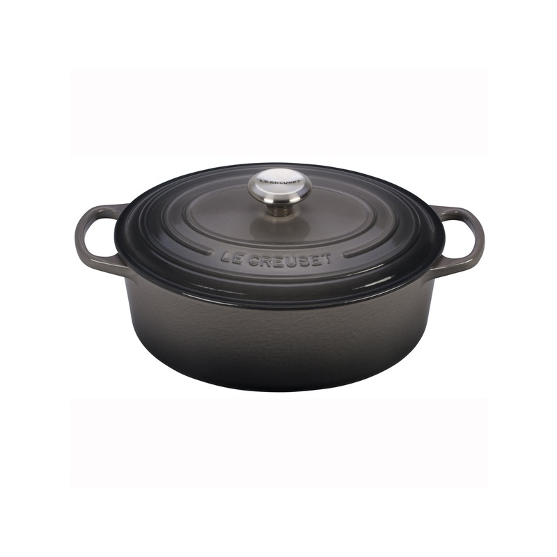 Le Creuset 5 Qt. Signature Oval Dutch Oven w/Stainless Steel Knob – Oyster- Personalized Engraving Available