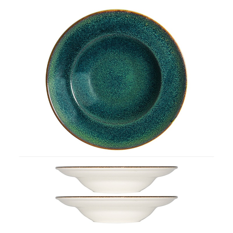 Mar dia.11.75″ h:2.5″ 19 oz. Round Blue Porcelain Bowl (Set of 2)