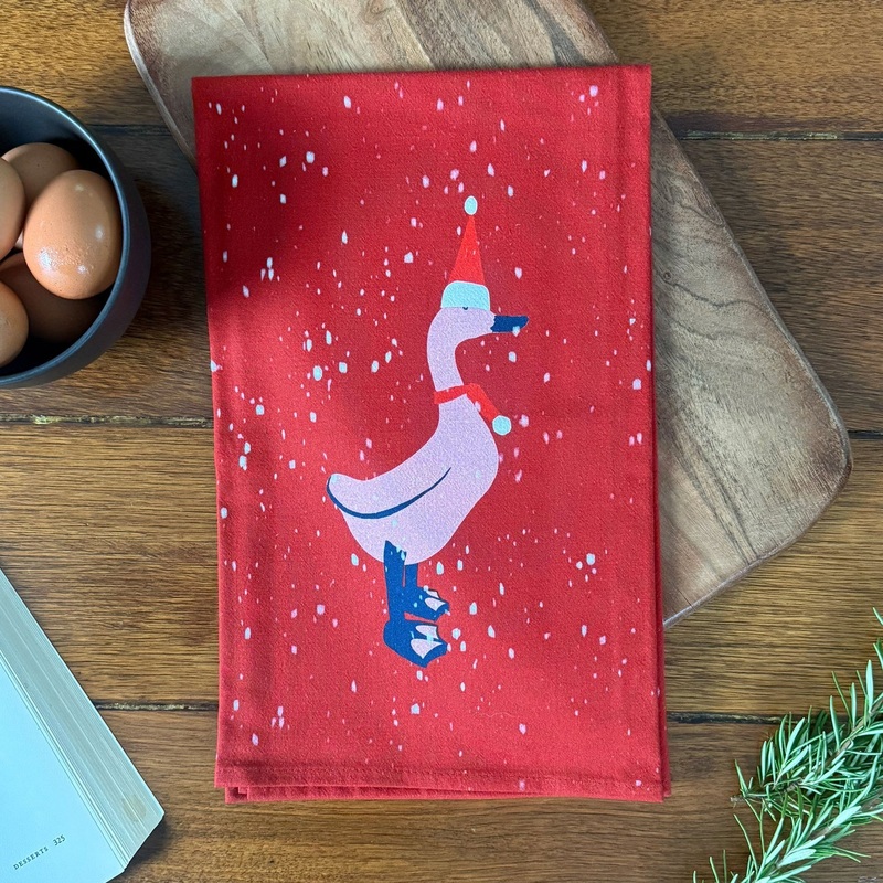 New Wing Studio – Tea Towel Peter Duck Pink