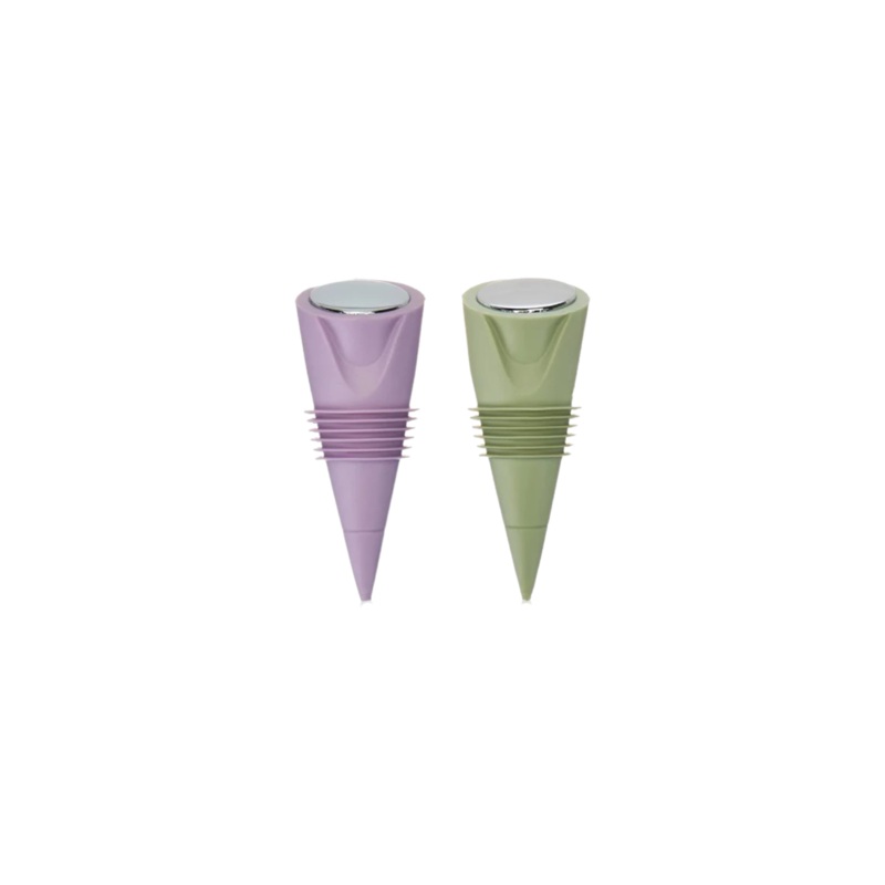 Silicone Bottle Stoppers (2 Piece Set) – Green/Purple