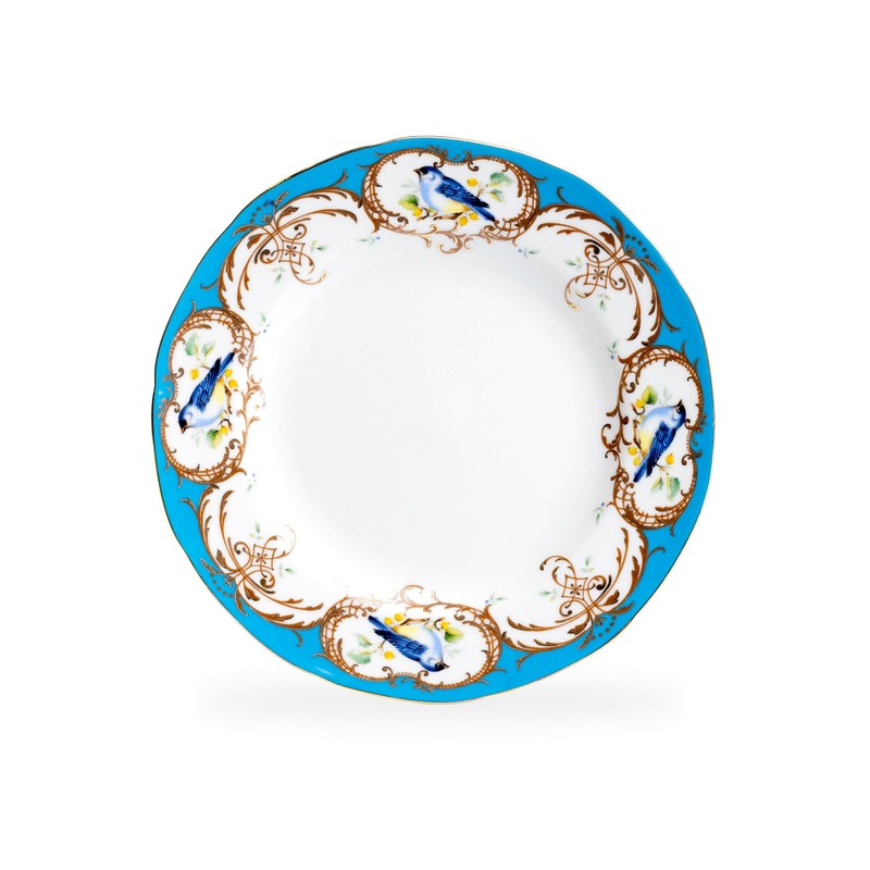 7.5″ Finch Blue Fine Porcelain Dessert Plate