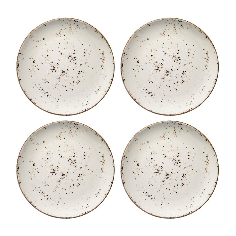 Grain dia.12″ Round Decorated Porcelain Plate (Set of 4)