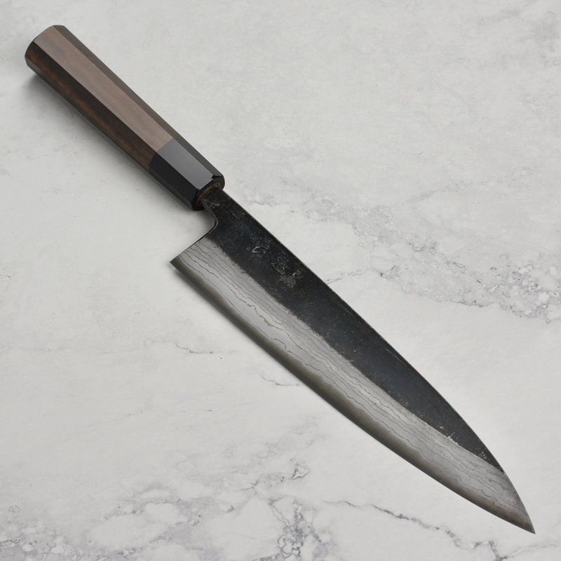 Hatsukokoro Kumokage Aogami Kurouchi Damascus 9.4″ Gyuto