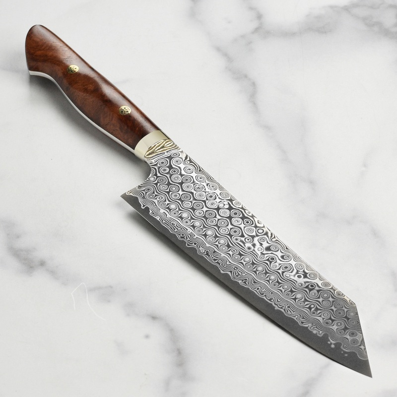Nigara Anmon SG2 Damascus 8.25″ Kiritsuke, Quince Wood