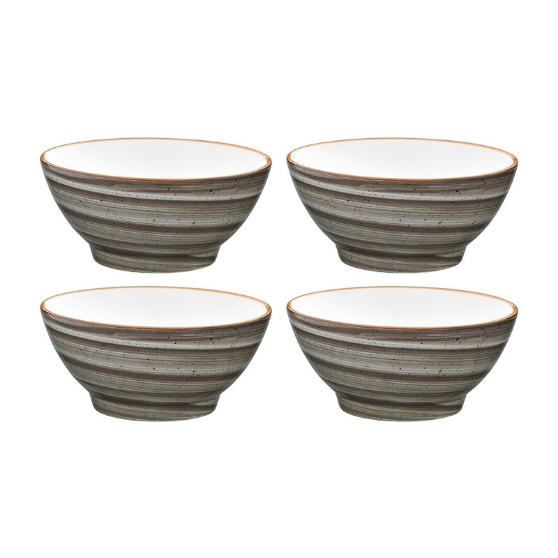 Space dia.5.5″ h:2.75″ 15 oz. Round Grey Porcelain Bowl (Set of 4)