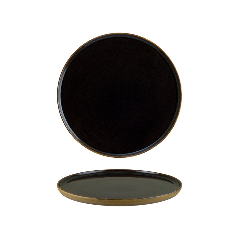 Sphere Earth dia.11″ Round Brown Porcelain Plate