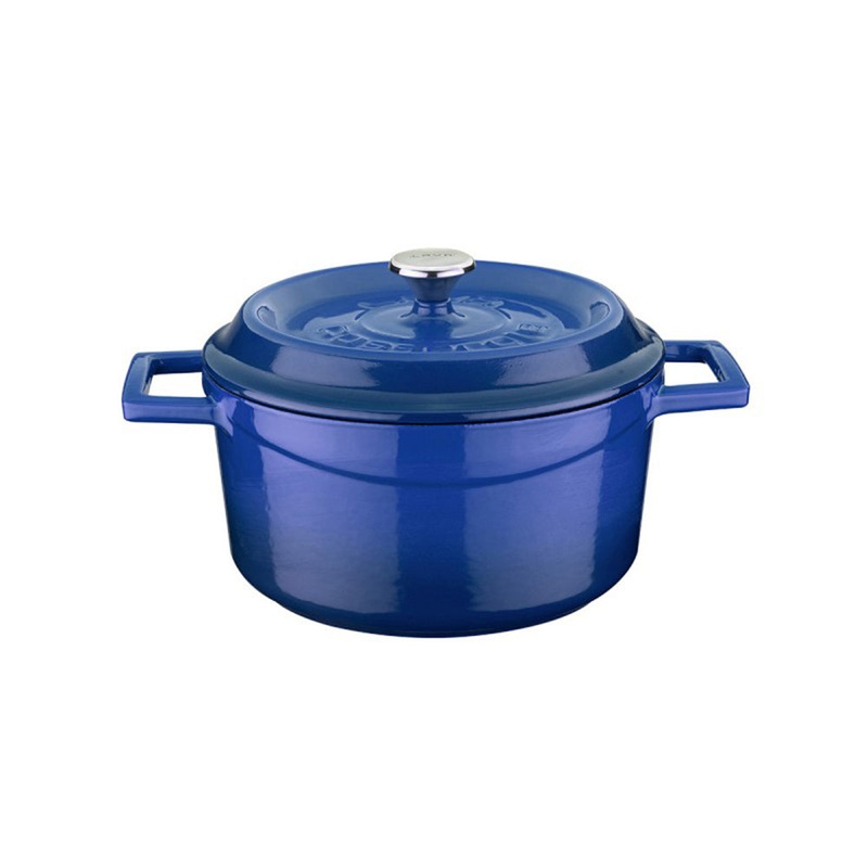 Cast Iron dia.7.75″ h:4″ 3 qt. Round Blue Cast Iron Dutch Oven