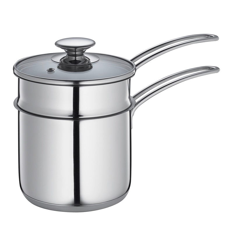 Kuchenprofi Mini Double Boiler Set w/ Glass Lid, 1.6 qt., 5.5-Inch Diameter