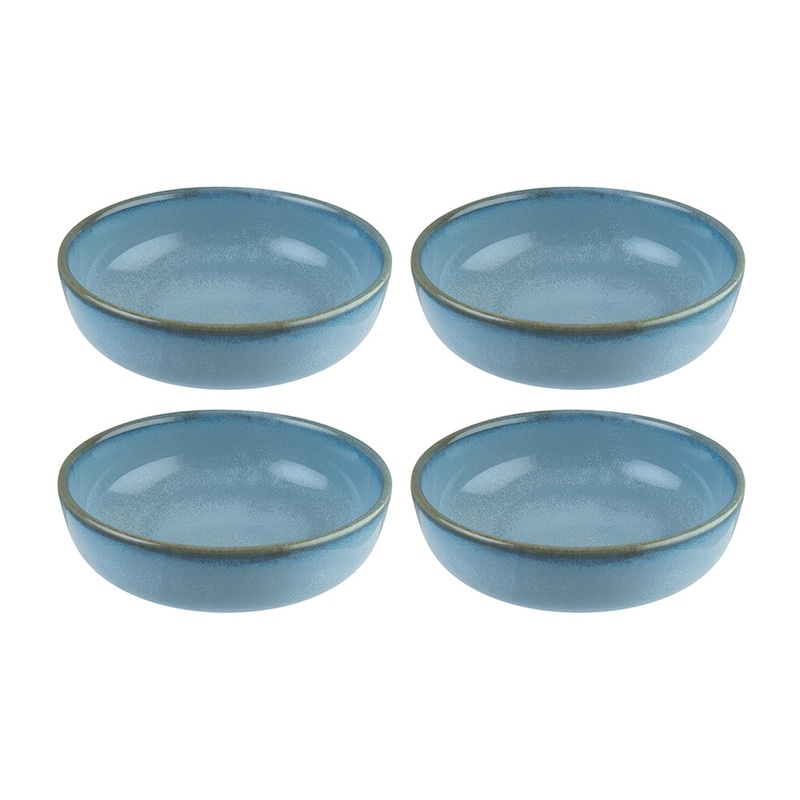 Sky dia.5.5″ h:2″ 15 oz. Round Blue Porcelain Bowl (Set of 4)