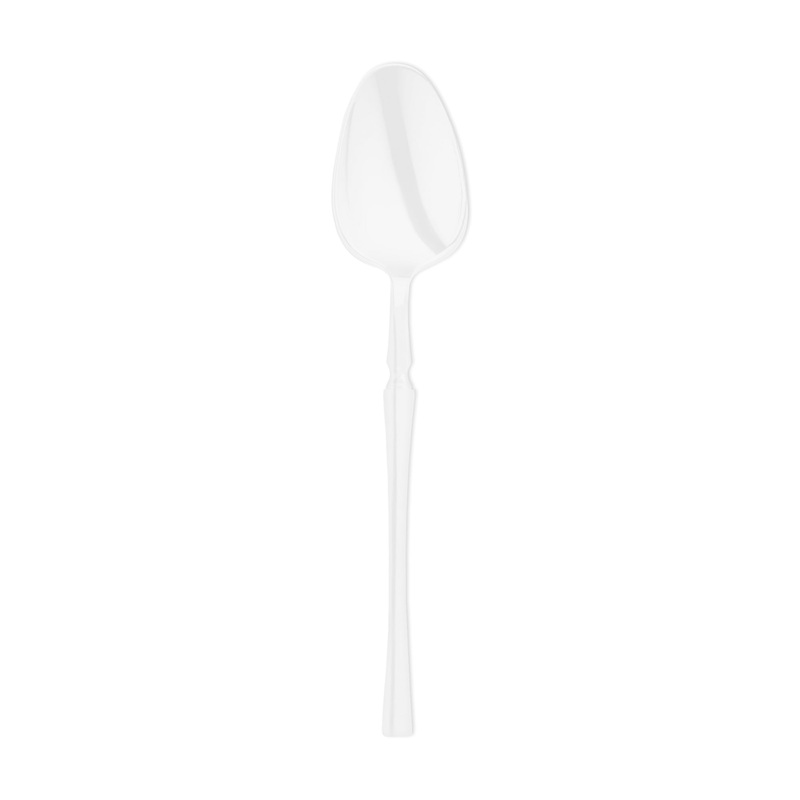 Solid White Moderno Disposable Plastic Dinner Spoons