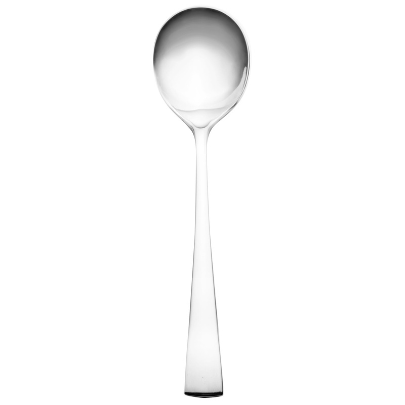 Walco 0638 Freya 7 1/2″ 18/0 Stainless Steel Heavy Weight Large Round Bowl Bouillon / Soup Spoon – 12/Pack