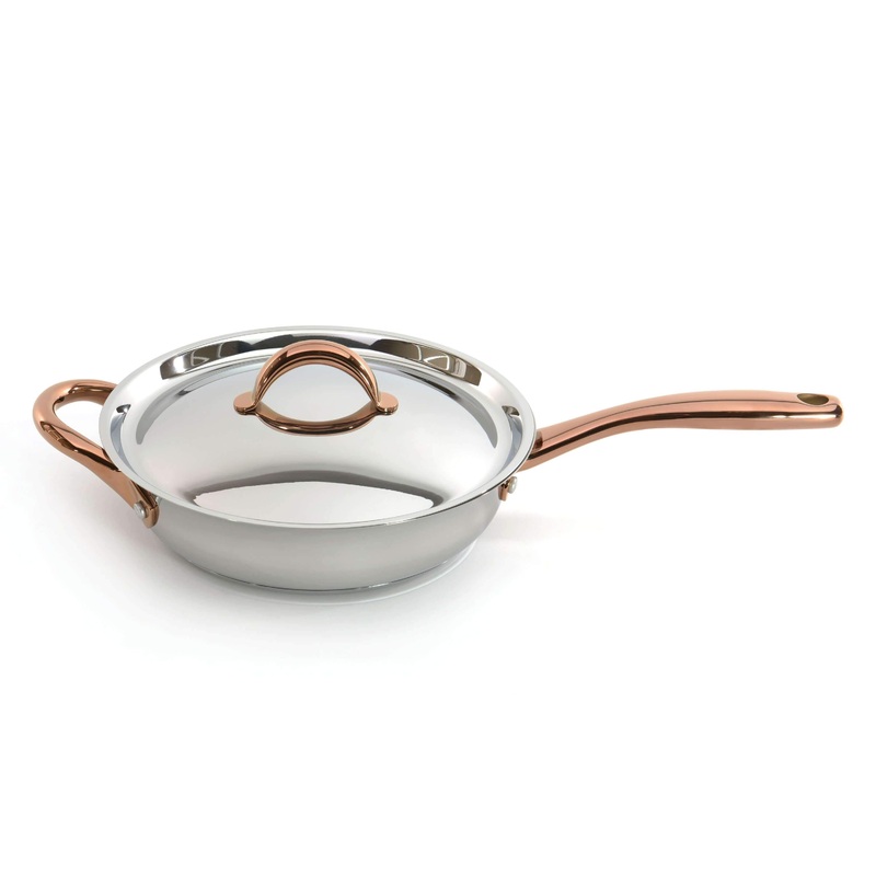 BergHOFF Ouro Gold 18/10 Stainless Steel 9.5″ Deep Skillet with SS Lid, 3.1qt.
